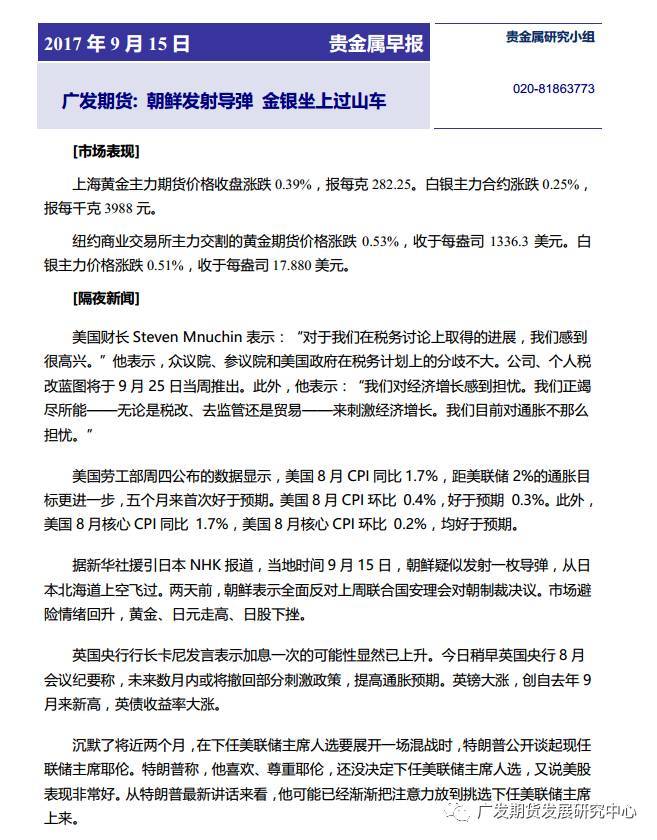 贵金属早报(贵金属财经新闻)